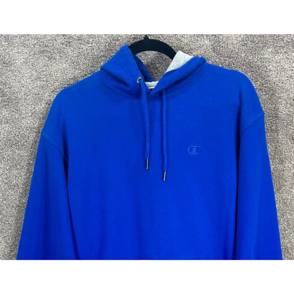 Champion Hoodie Mens Medium Blue‎ Pullover Kangaroo Pocket Authentic Sweatshirt